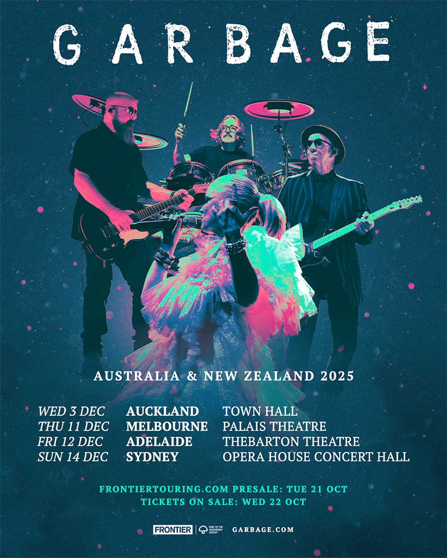 Garbage Australia New Zealand 2025 tour poster