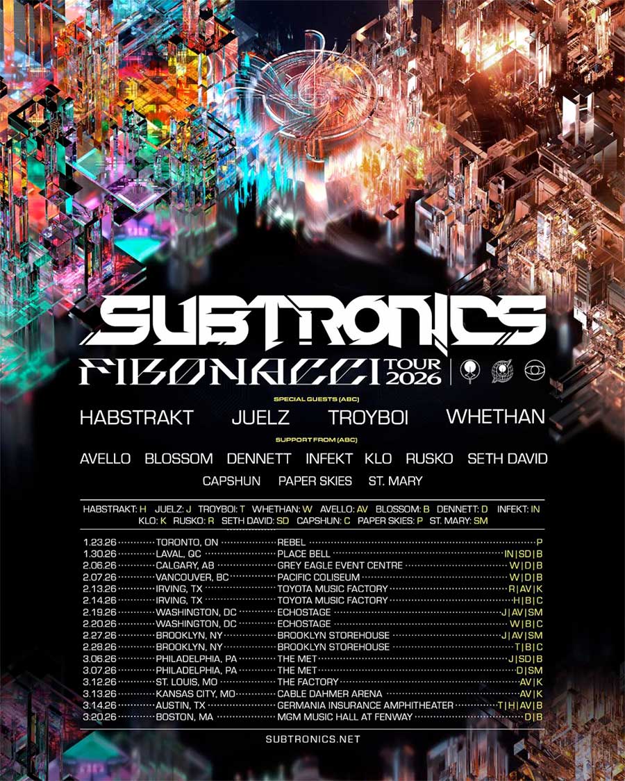 Subtronics Announce FIBONACCI 2026 North American Tour poster