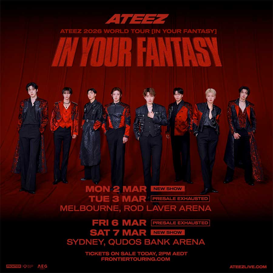 ATEEZ announce extra Australian dates for In Your Fantasy 2026 poster