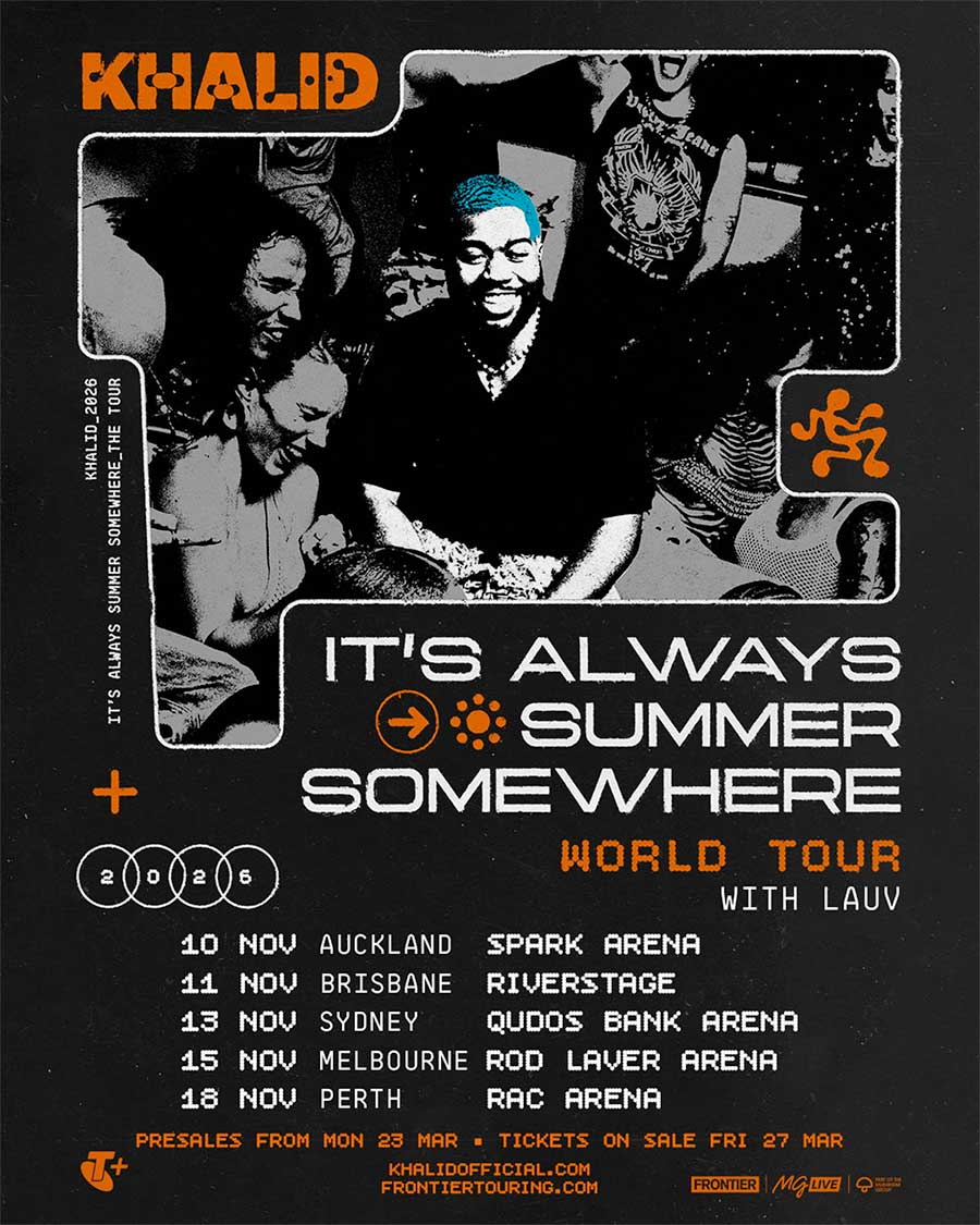 Khalid announes Australia and New Zealand tour 2026 poster