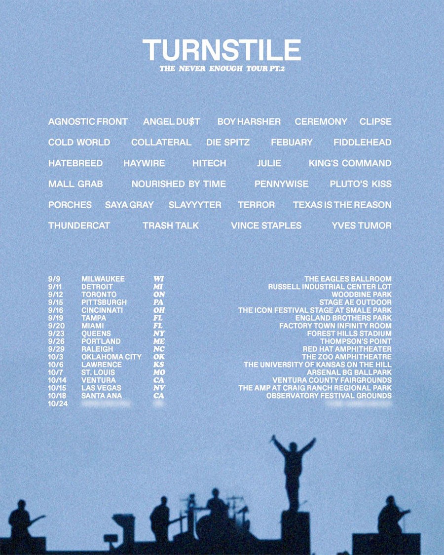 Turnstile Never Enough Tour 2026 pt2 poster