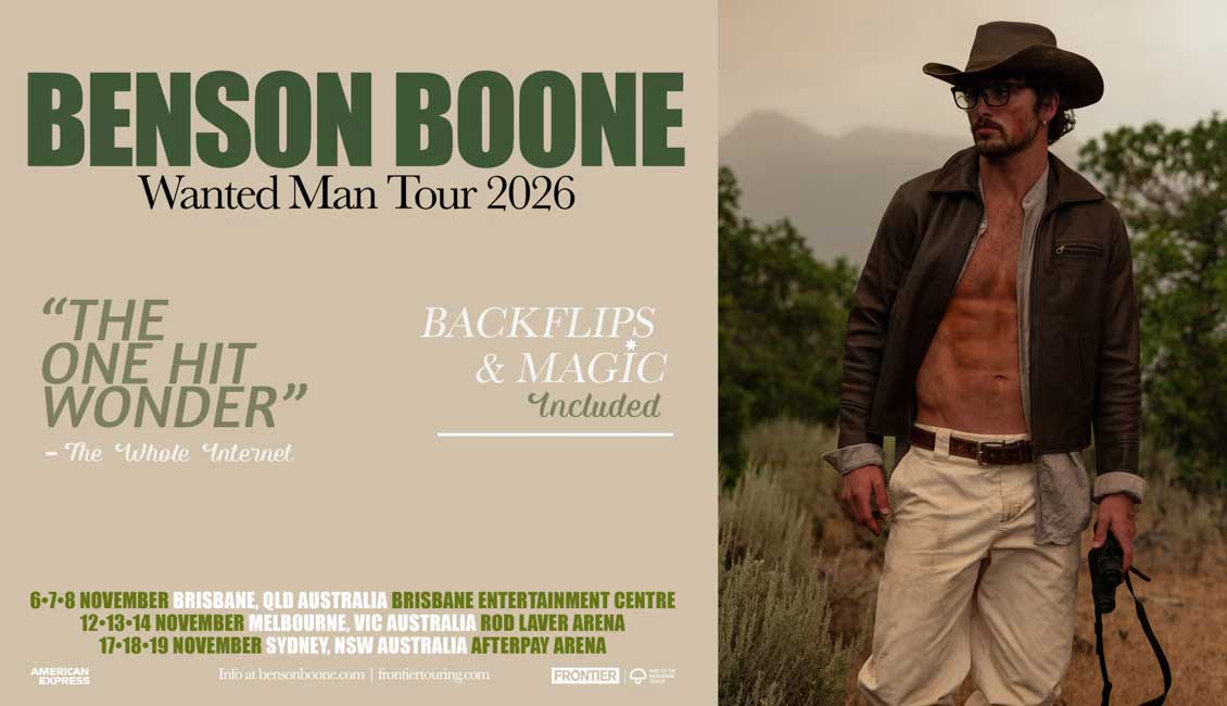 Benson Boone Wanted Man Tour 2026 Australia